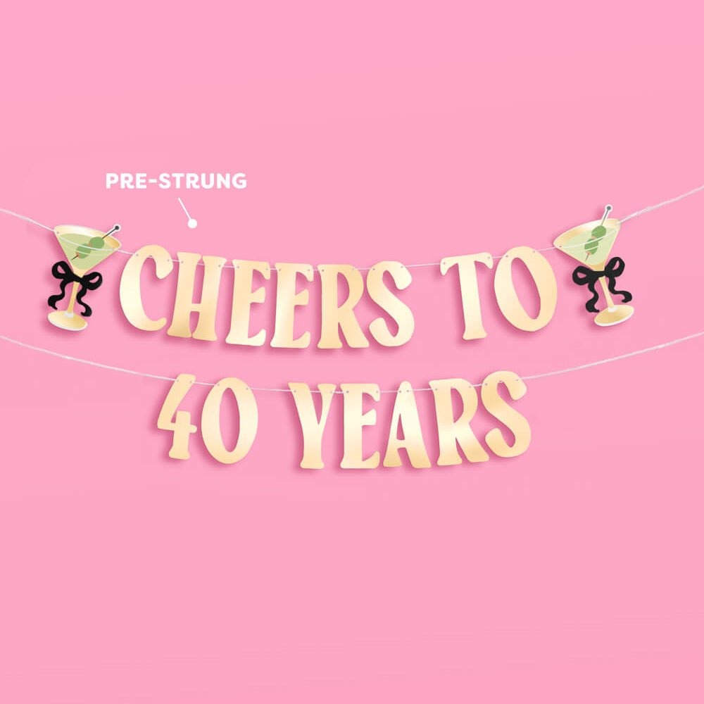 Cheers to 40 Years Birthday Banner