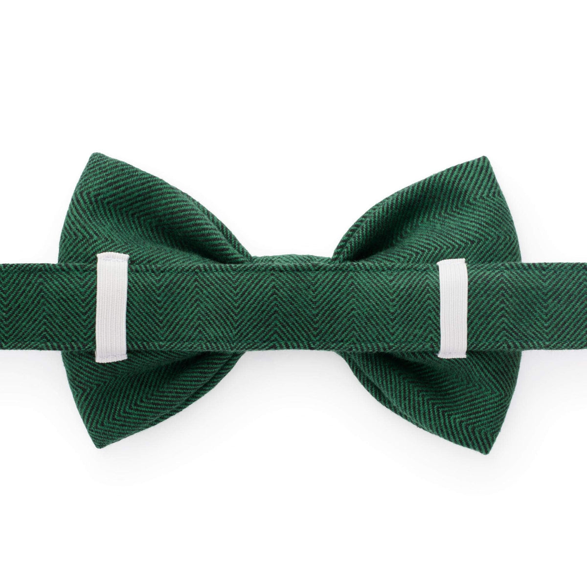 Evergreen Herringbone Flannel Dog Bow Tie