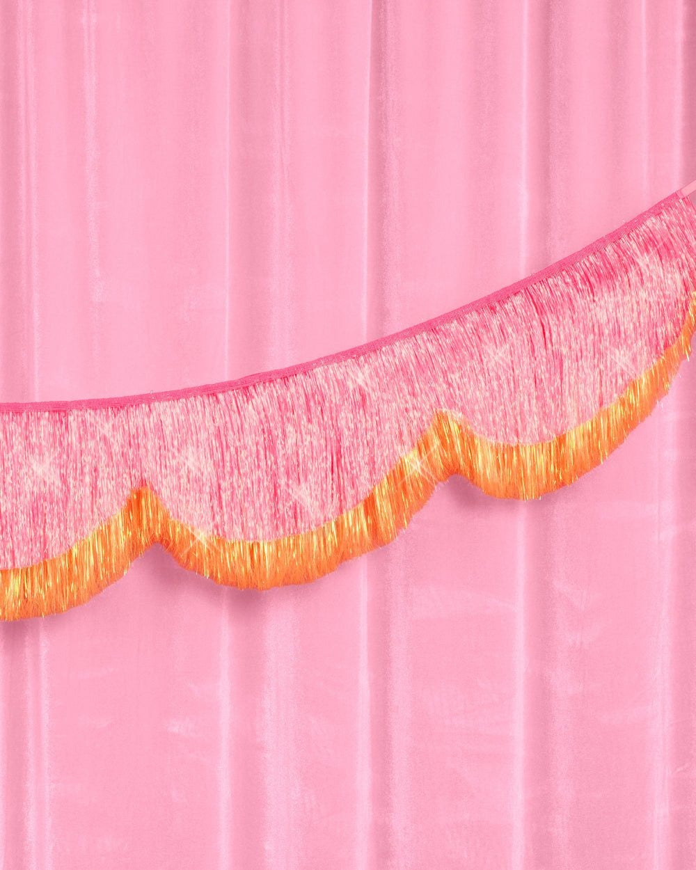 Pink Orange Scallop Fringe Banner