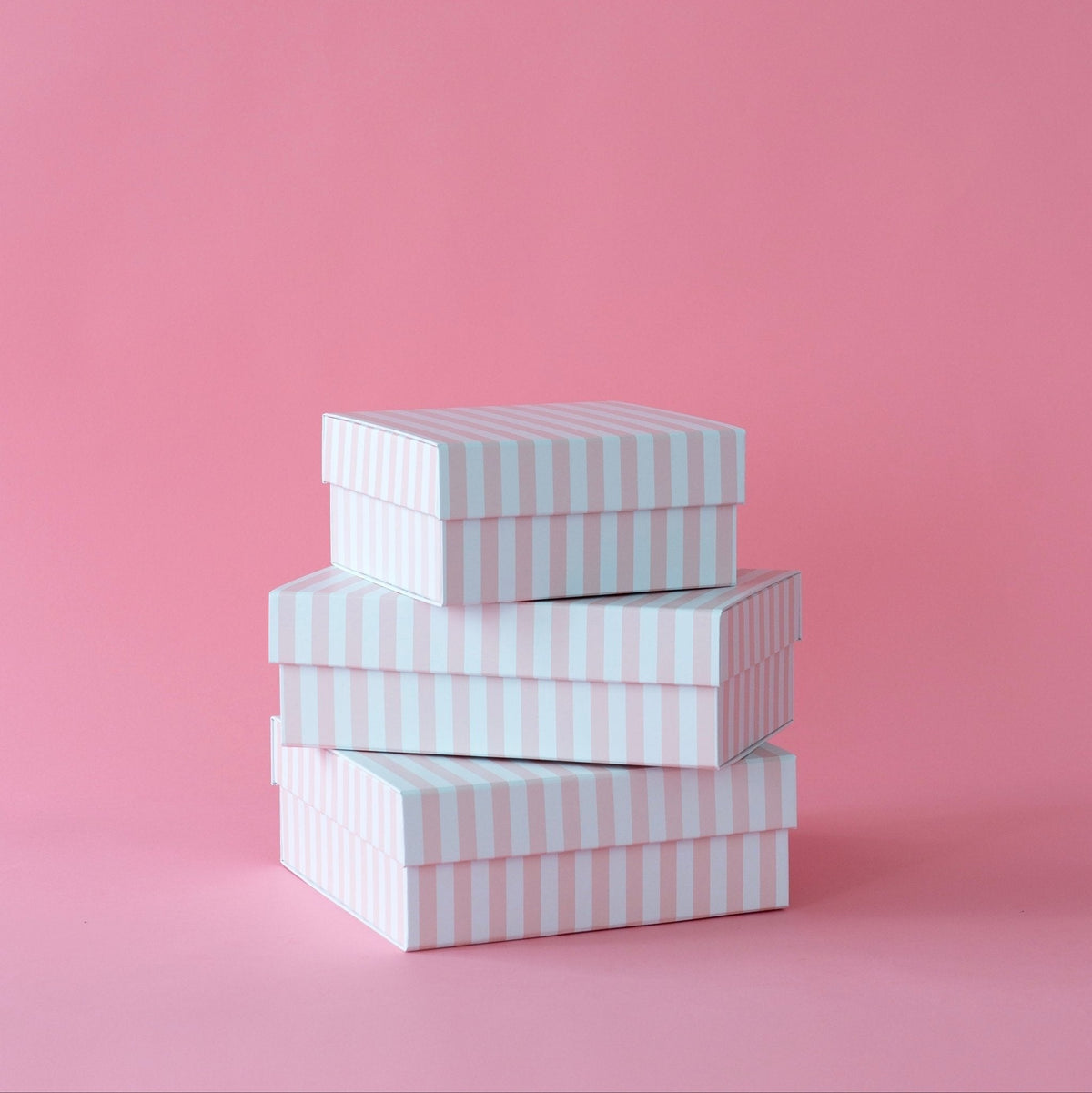 Petal Pink Cabana Stripe Display Box Risers