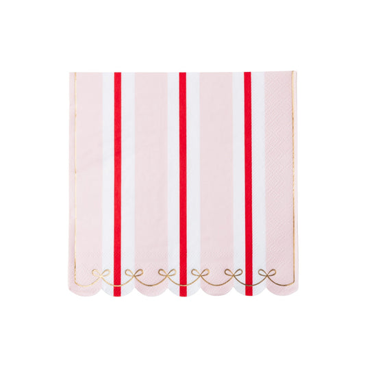 Pink & Red Regency Stripe Large Napkins