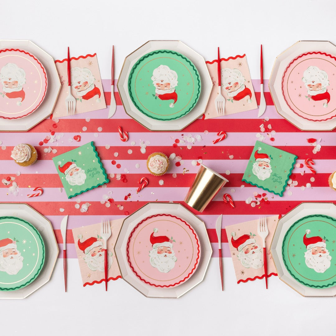 Red & Green Jolly Santa Small Plates