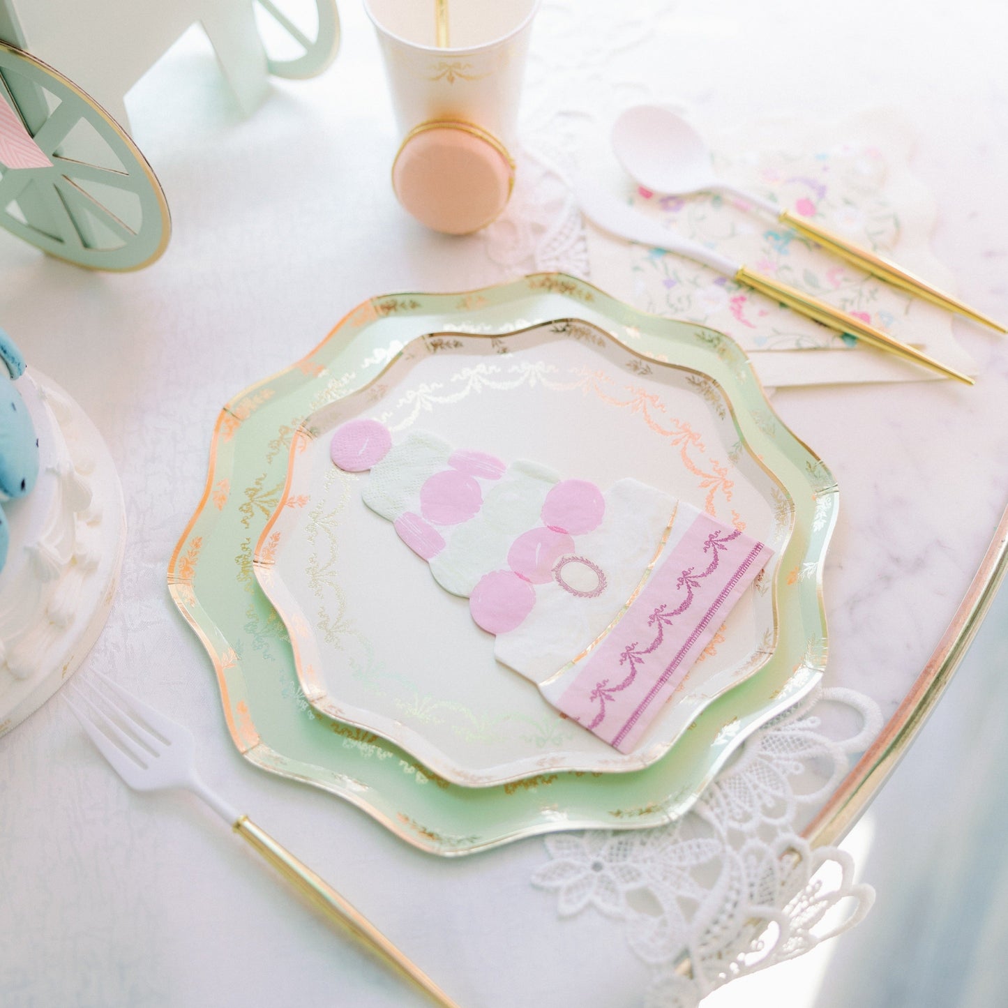 Meri Meri X Laduree Paris French Themed Dinner Plates
