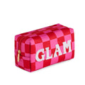 Pink & Red Checkered "Glam" Zip Pouch