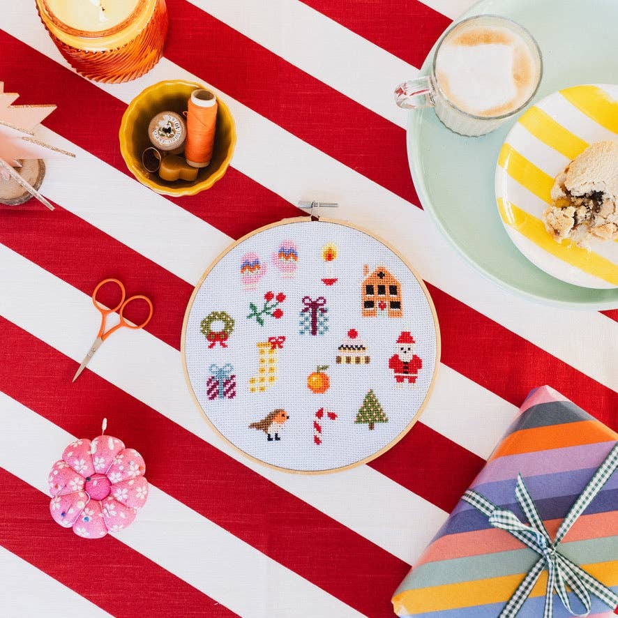 Colorful Beginner Christmas Cross Stitch Kit