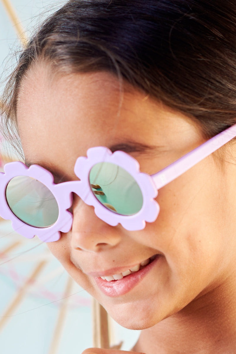 Kids Purple Flower Sunglasses