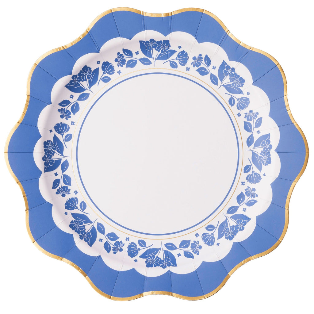 Belle Blue Elegant Floral Dinner Plates