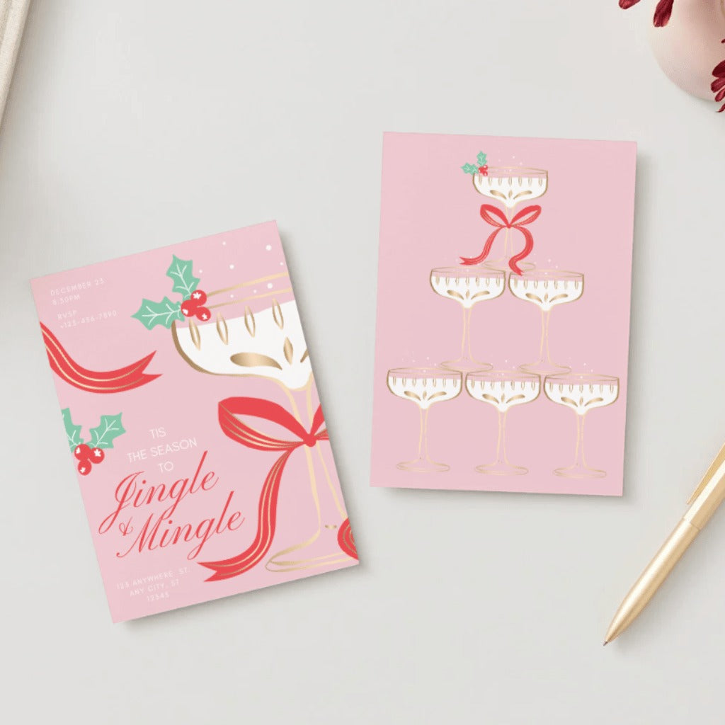 Jingle & Mingle Christmas Spirits Digital Party Invitation
