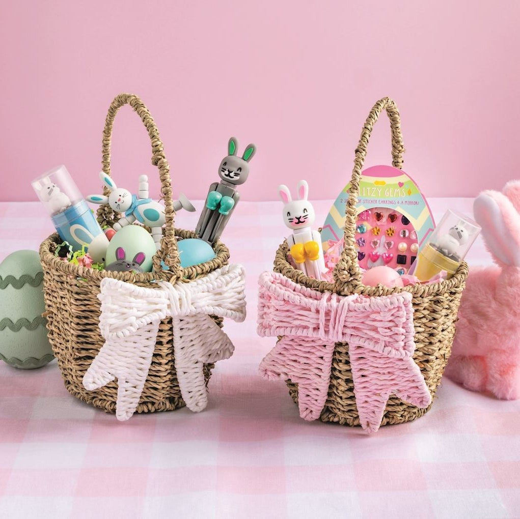 Wicker Bow Easter Basket