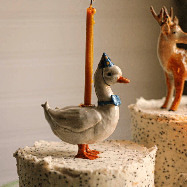 Blue Goose Birthday Candle Holder