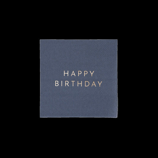 Midnight Blue Signature Happy Birthday Cocktail Napkins