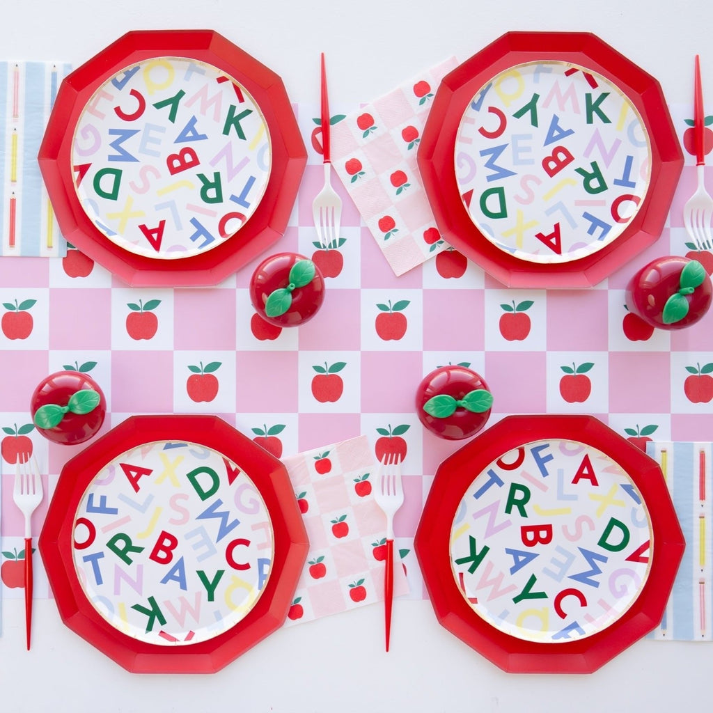 Apple & Pink Checker Table Runner