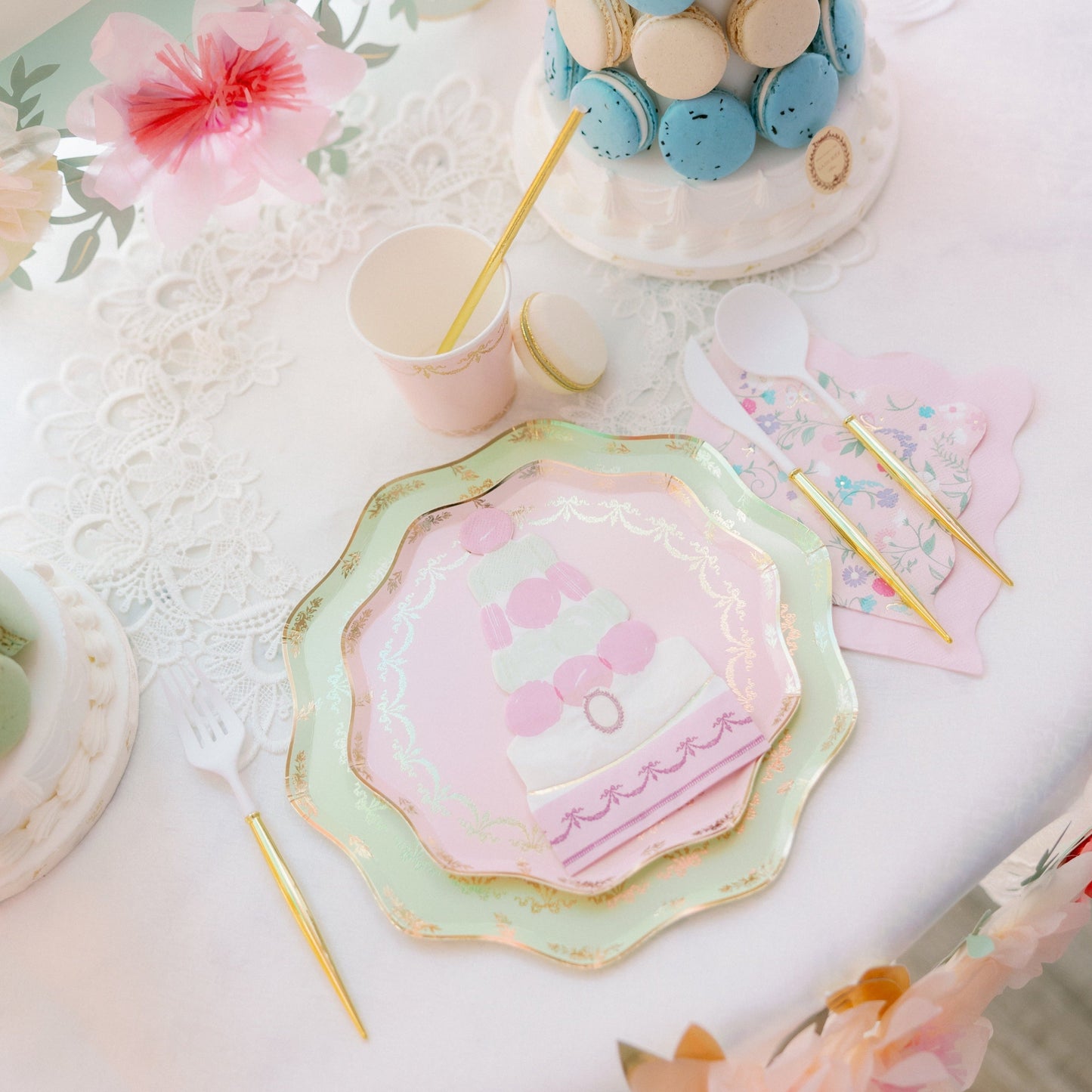 Meri Meri X Laduree Paris French Themed Dinner Plates