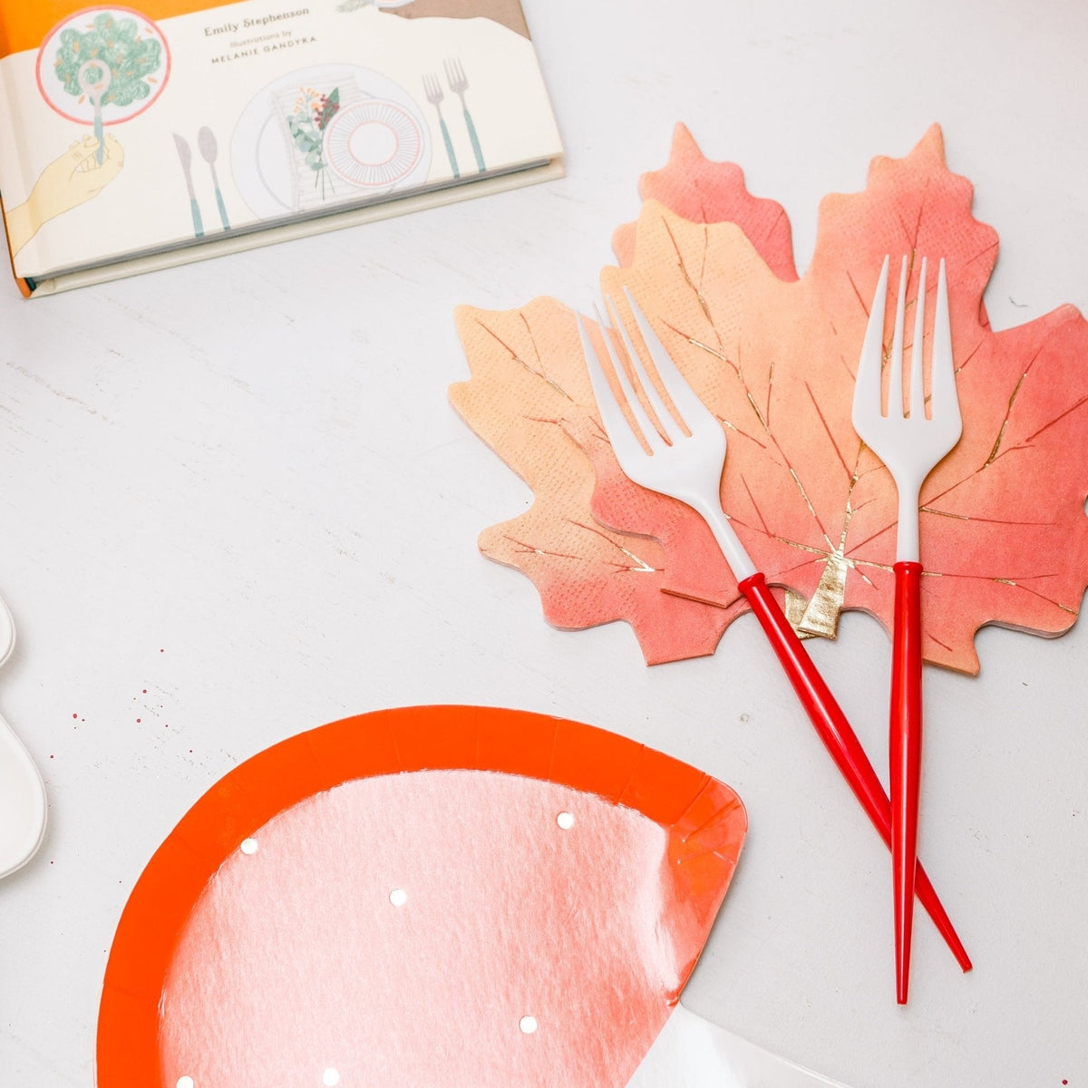 Fancy Red and White Cutlery
