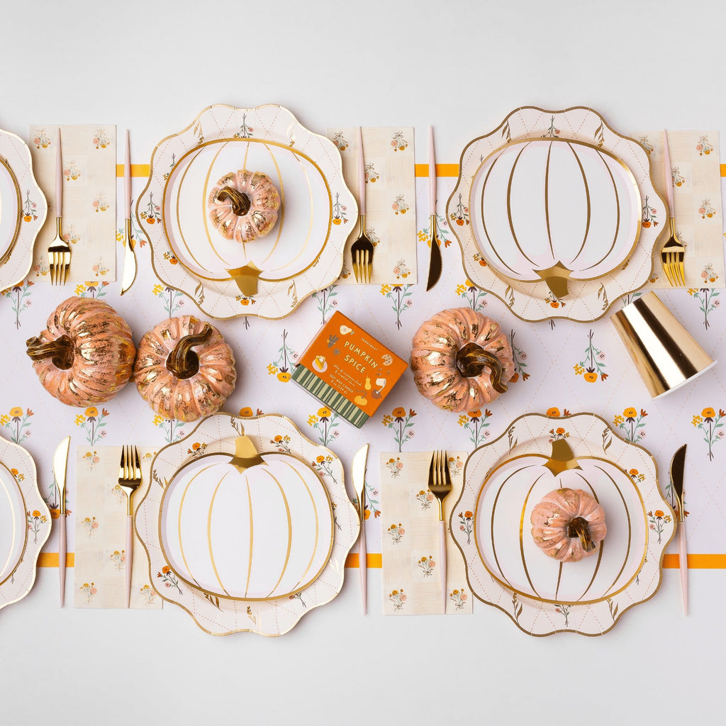 White & Gold Pumpkin Small Plates