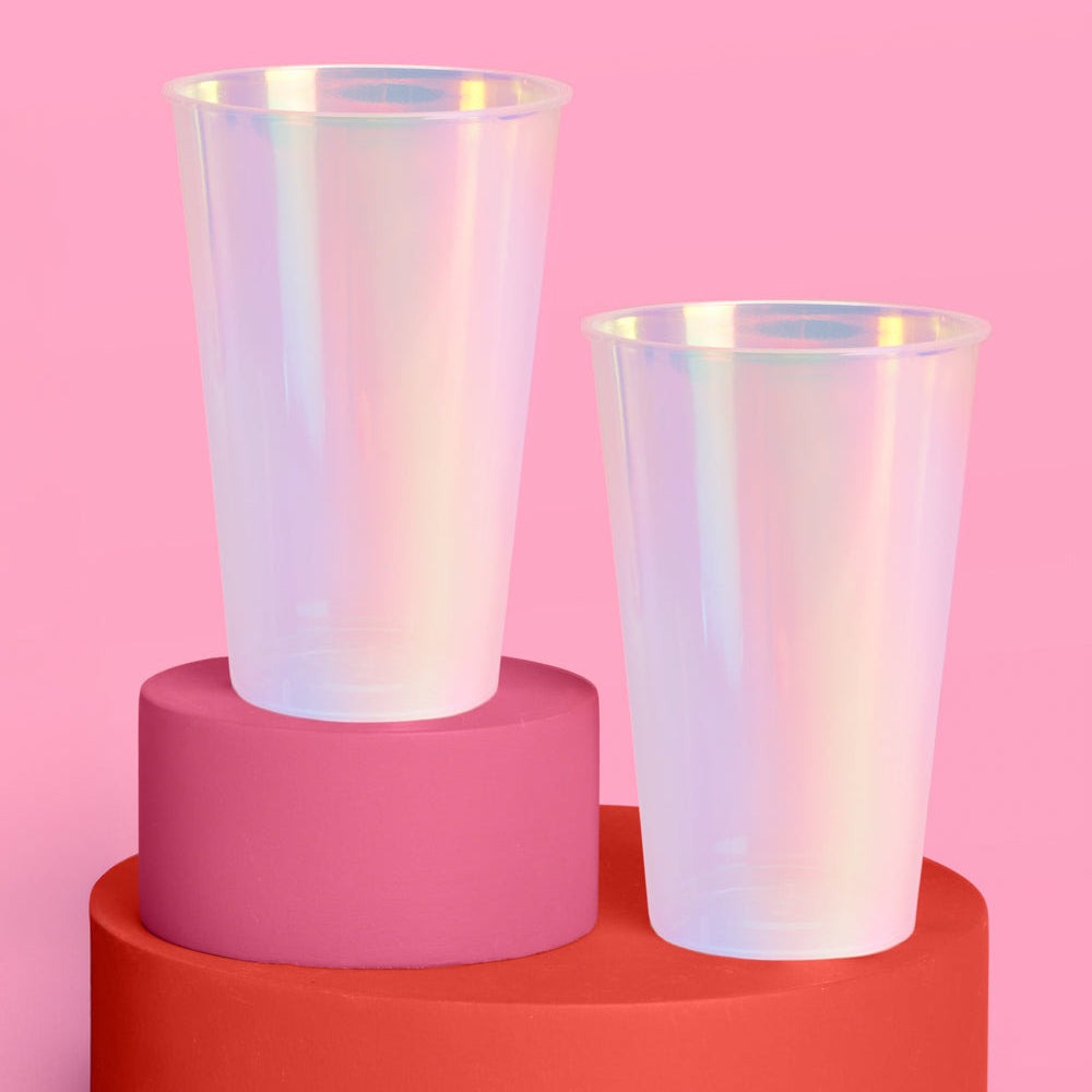 Iridescent Plastic Party Cups, 16 oz (Set of 16)