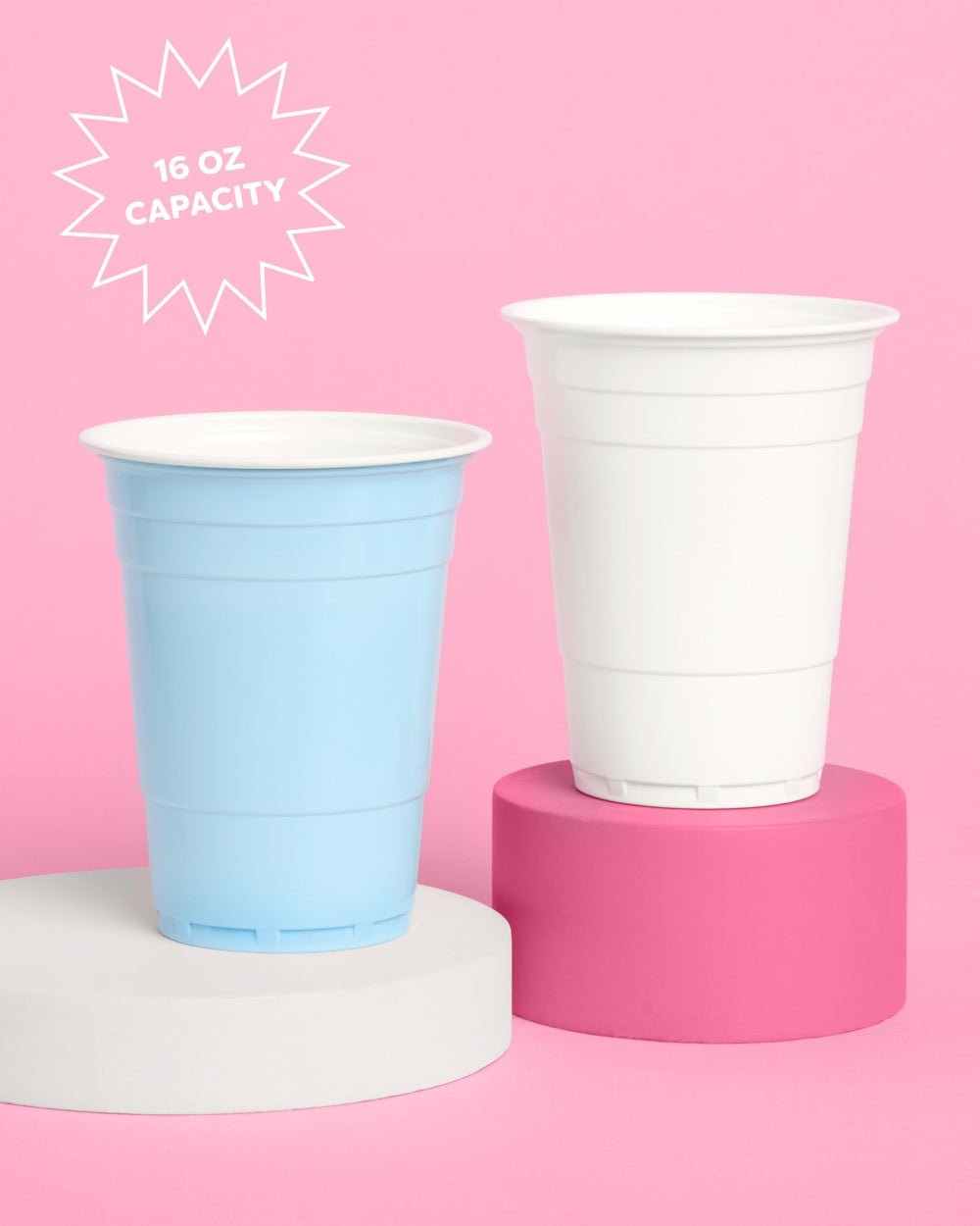 White and Blue Plastic Cups
