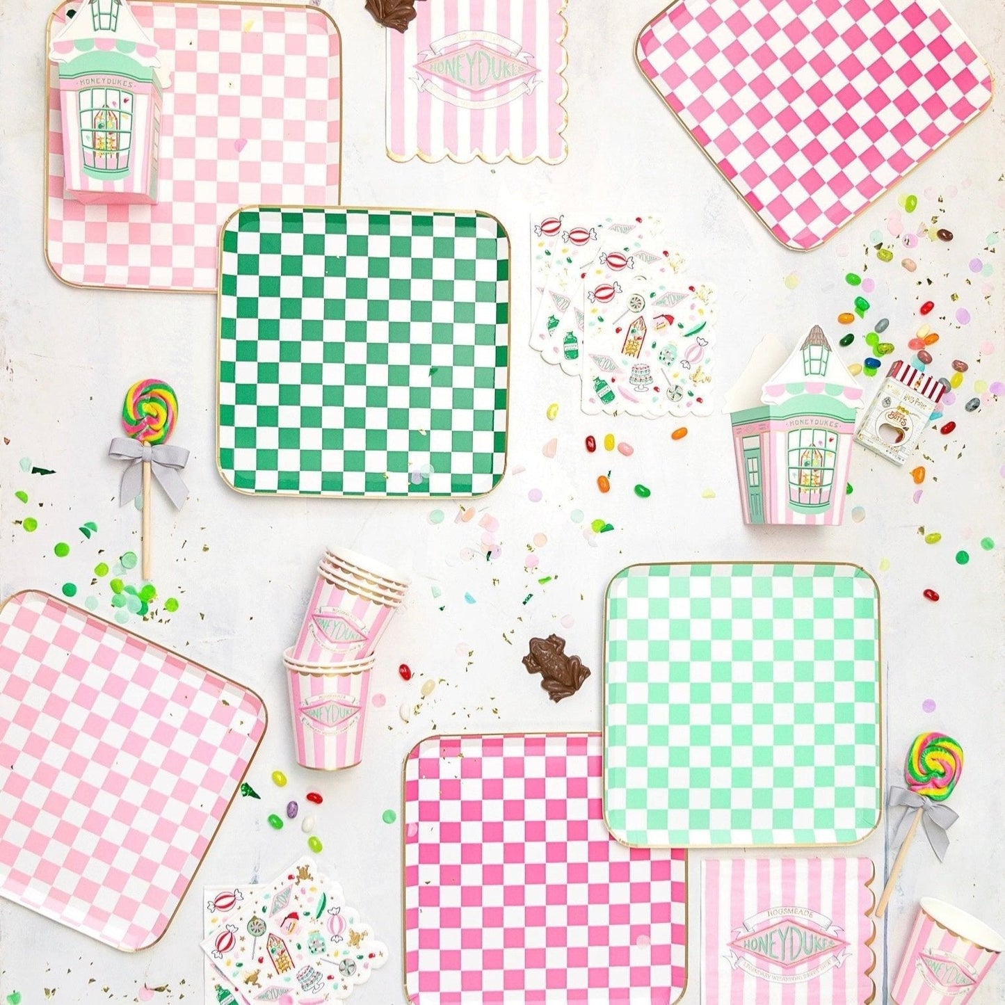 Harry Potter X Bonjour Fete Honeydukes Checker Large Plates