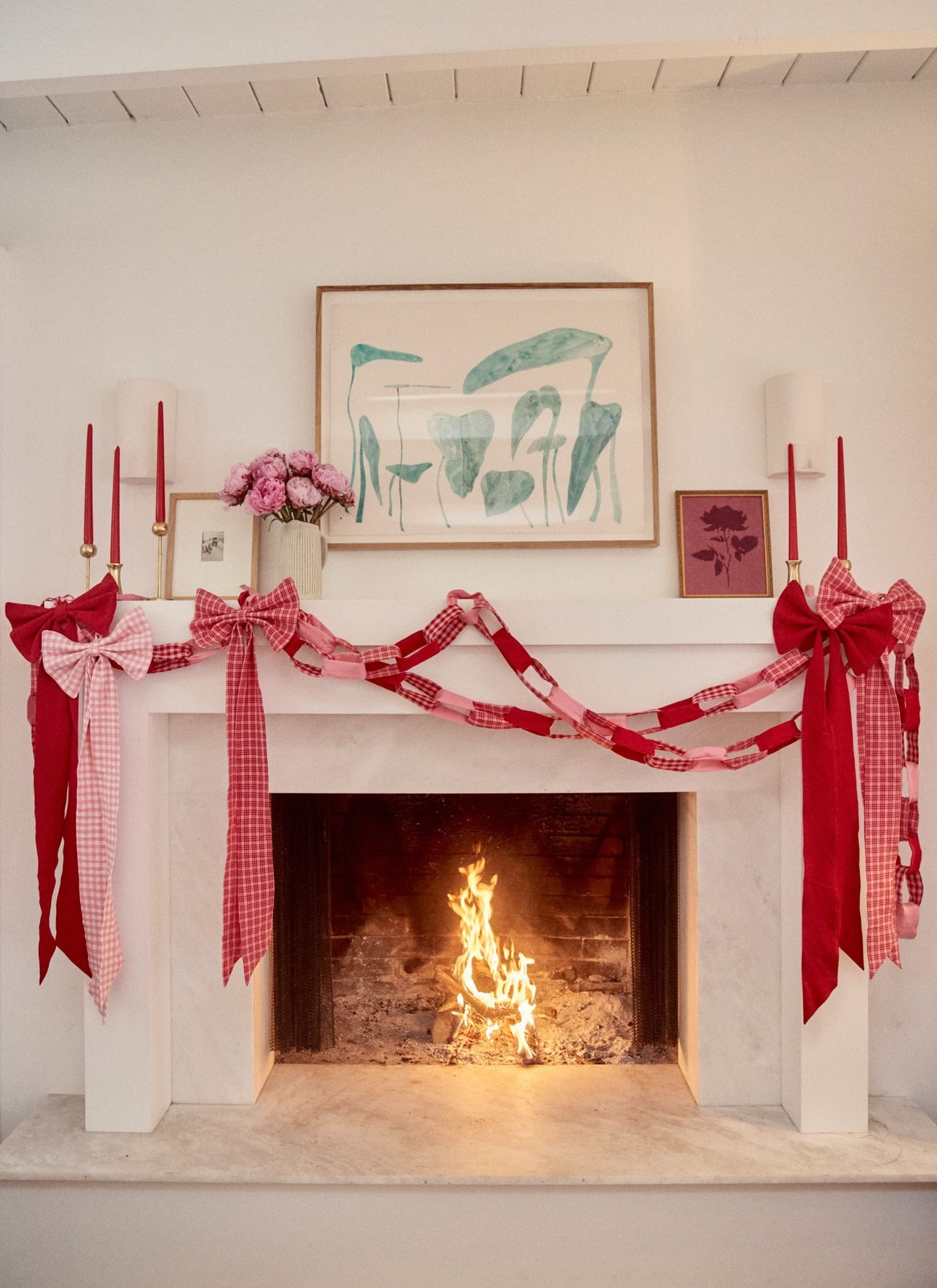 Solid Red Fabric Bow