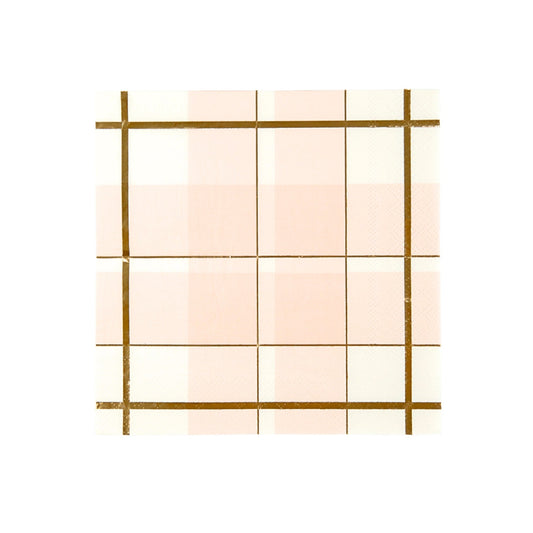 Peachy Plaid Large Napkins
