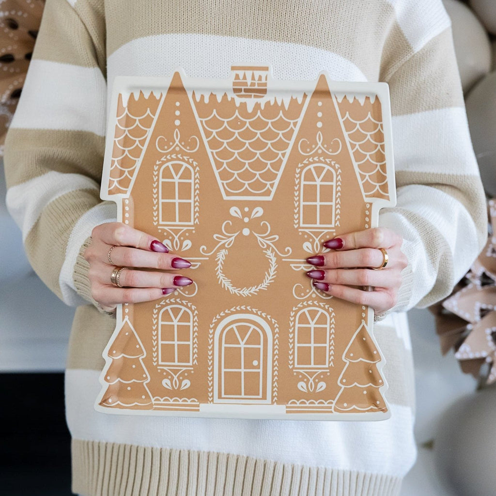 Gingerbread Mansion Bamboo Tray