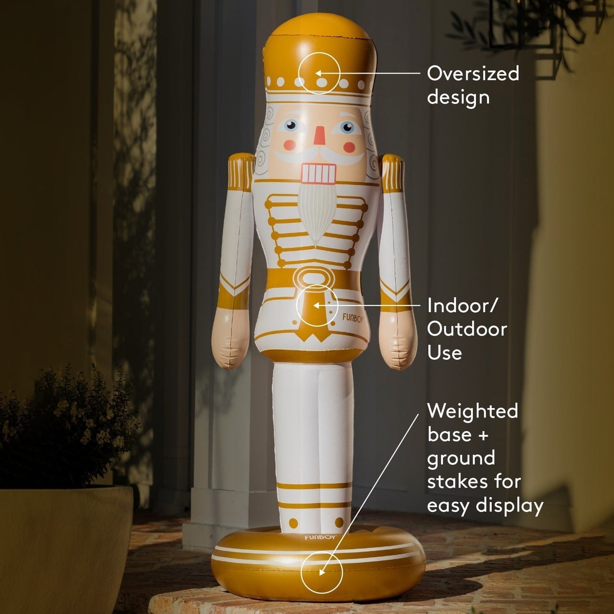 Large Inflatable Gold & White Nutcracker