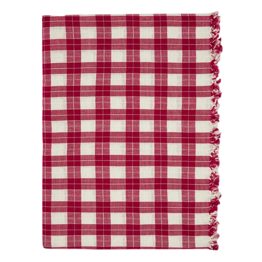 Annabelle Plaid Red Tablecloth