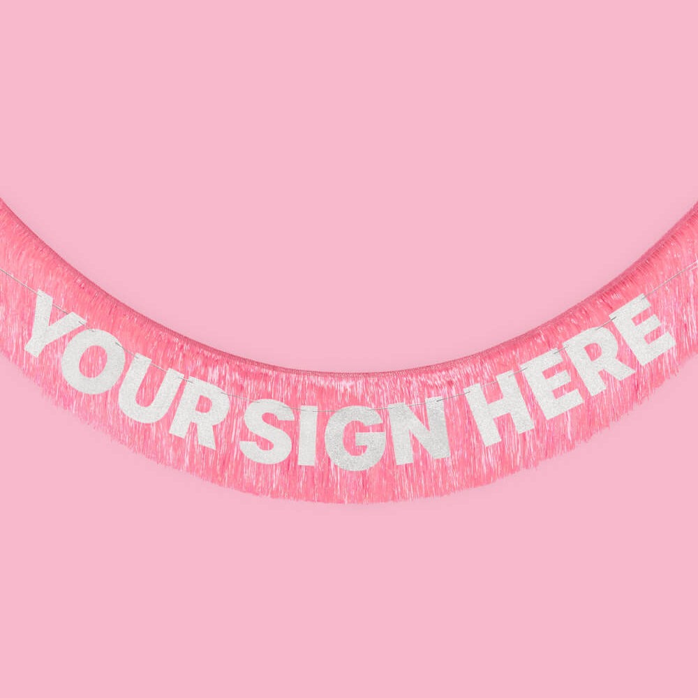 Pink Fringe Banner