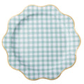 Sage Green Gingham Dinner Plates