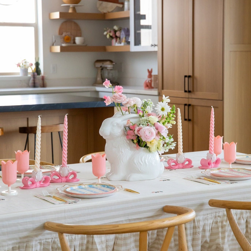 Rose Bow Taper Candle Holder