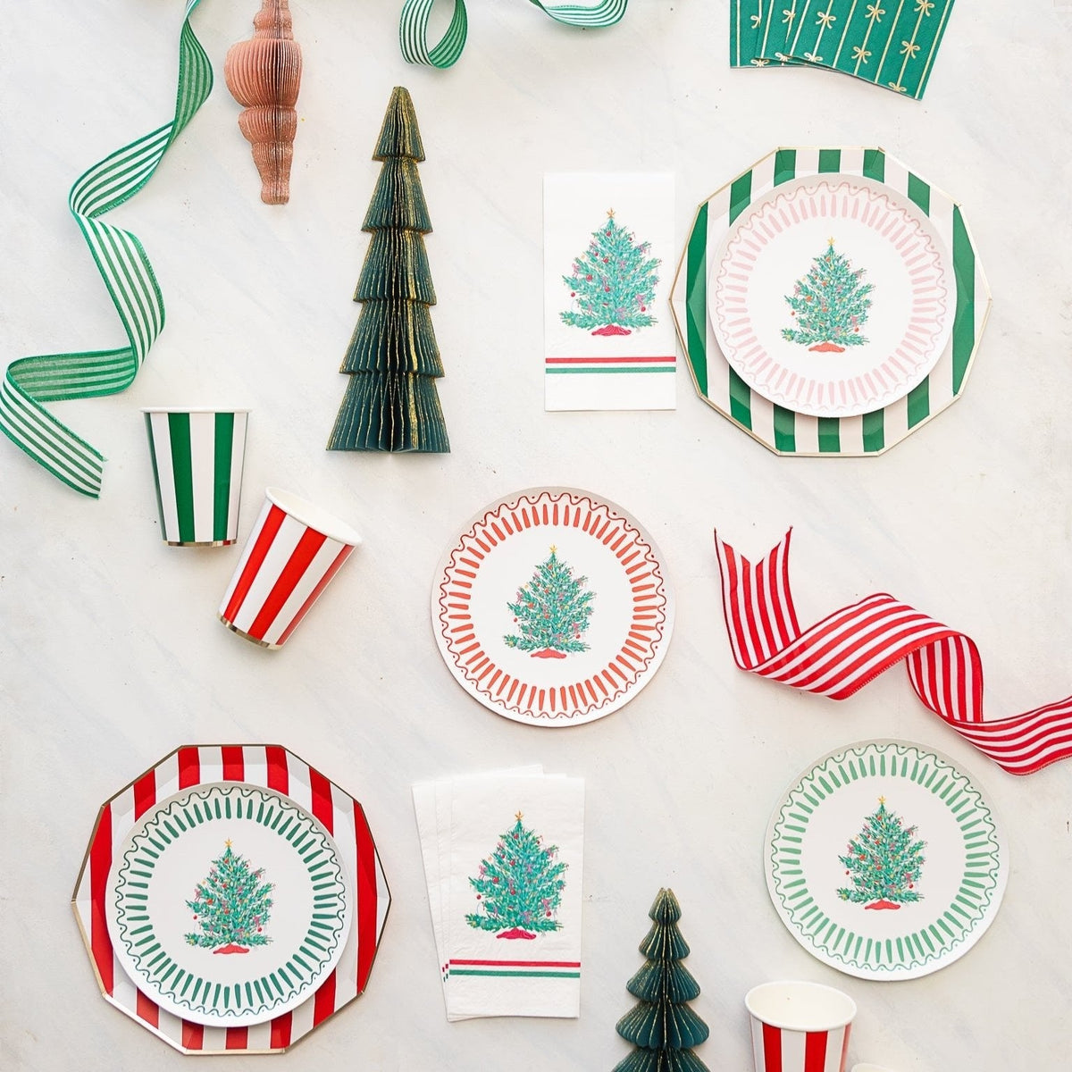 Emerald Green Signature Cabana Stripe Plates