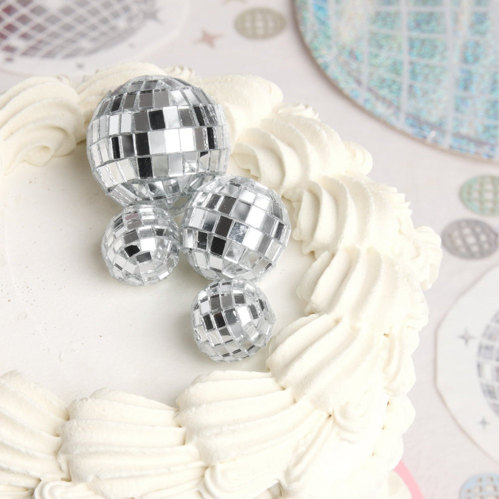 Disco Ball Cake Topper Set