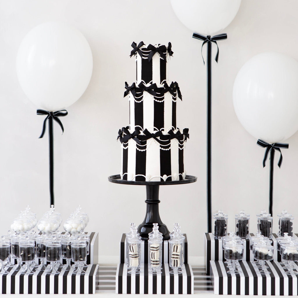 Black Noire Cabana Stripe Display Box Risers