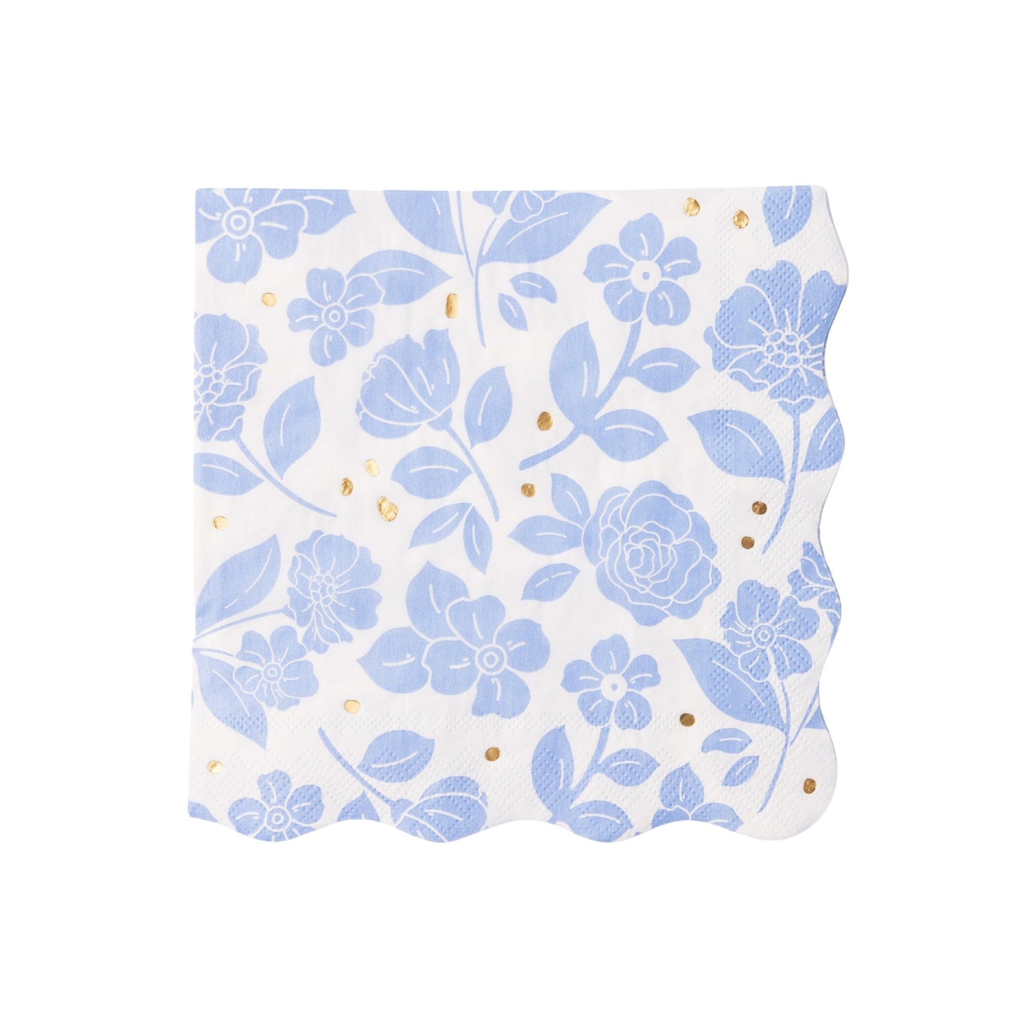 Belle Blue Elegant Floral Dinner Napkins