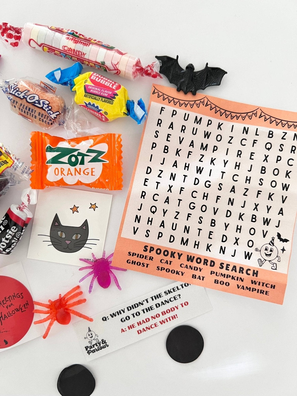Black & White Striped Deluxe Halloween Surprise Cracker