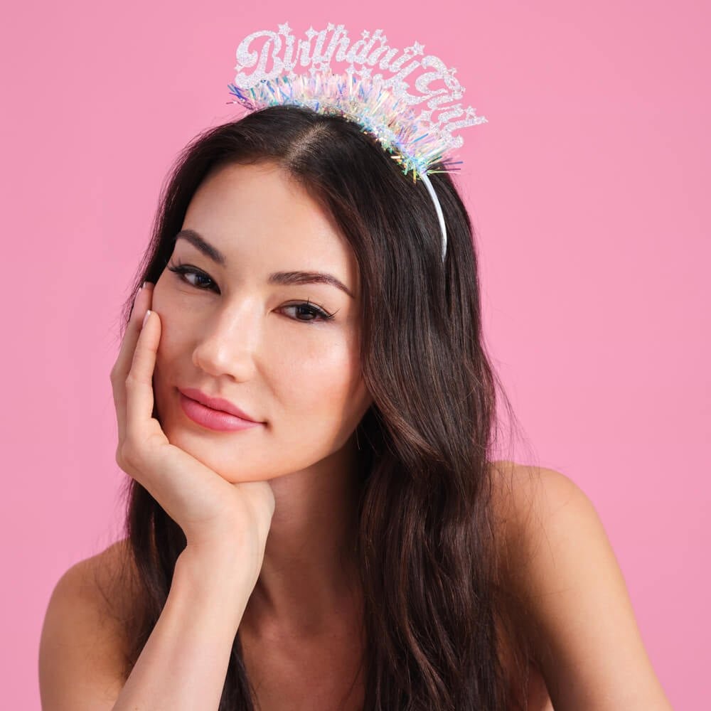 Birthday Girl Iridescent Fringe Headband
