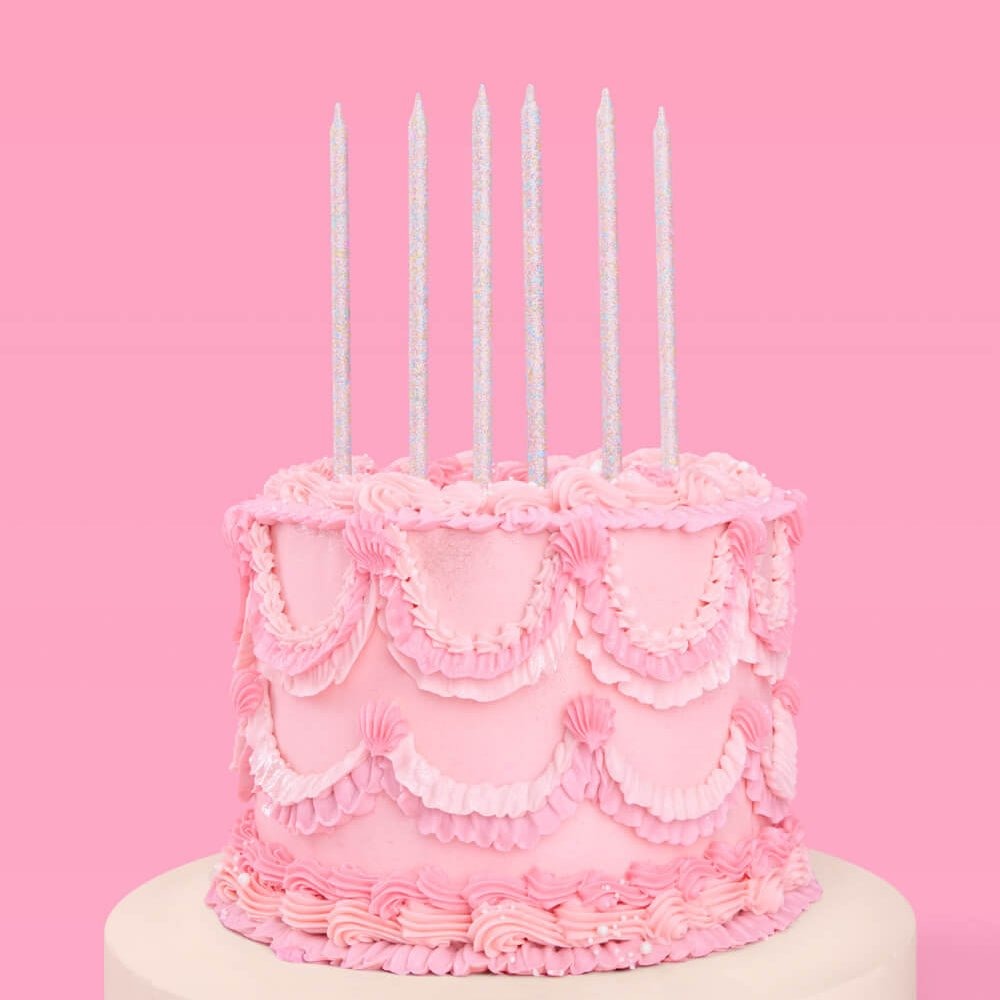 Iridescent Glitter Birthday Candles