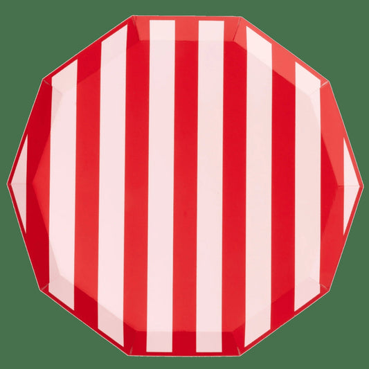 Pink & Red Signature Cabana Stripe Plates