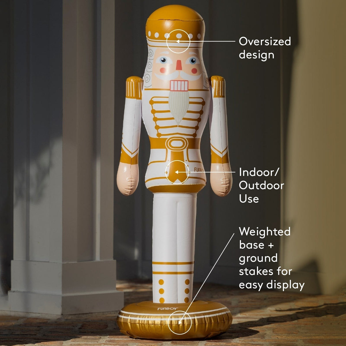 Small Inflatable White & Gold Nutcracker