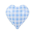 Gingham Blue Heart Foil Balloon