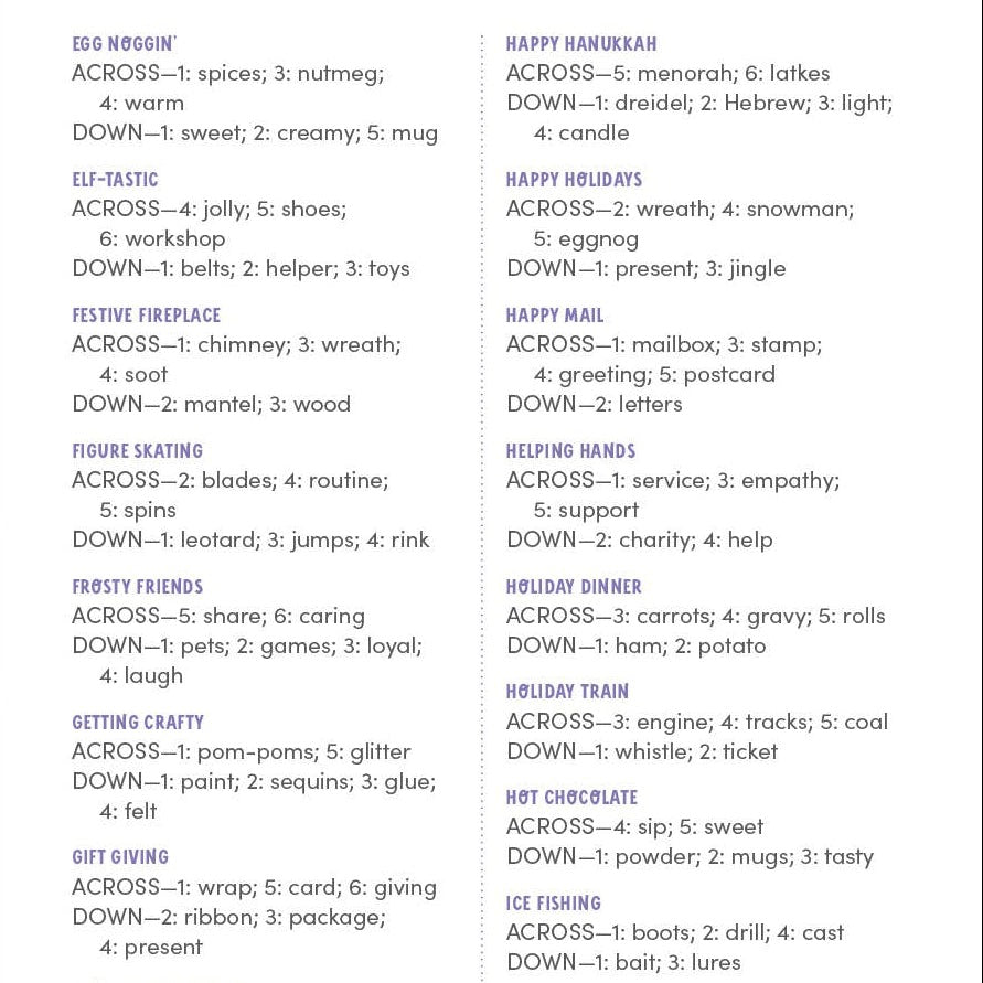 KindKids Let It Snow Crossword Puzzles for Kids