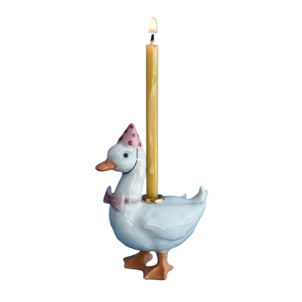 Pink Goose Birthday Candle Holder