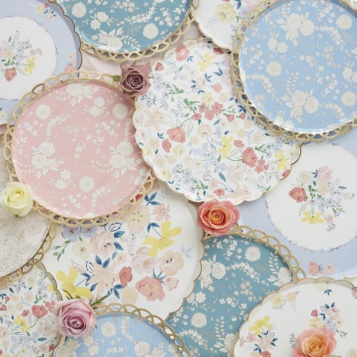 English Garden Floral Plates