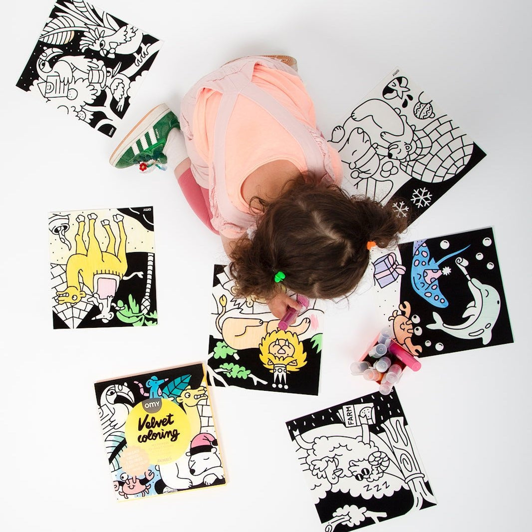 Animal Velvet Coloring Set