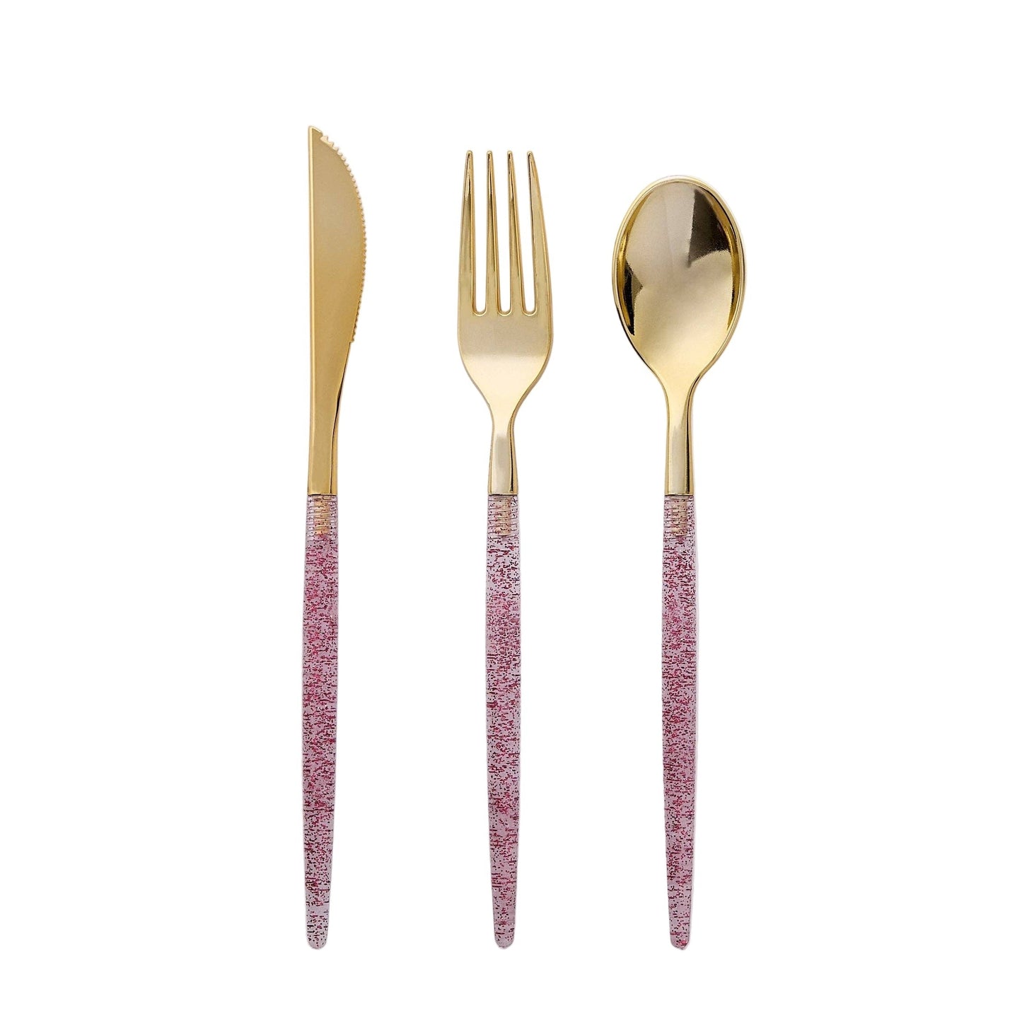 Gold & Pink Confetti Cutlery