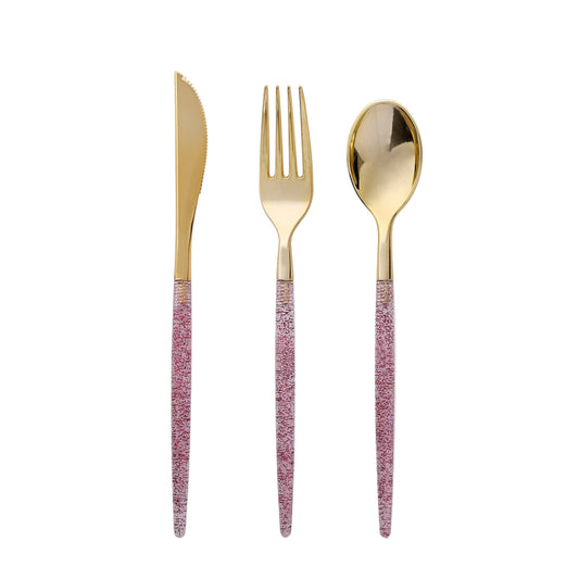 Gold & Pink Confetti Cutlery