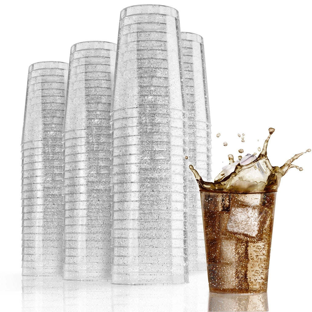 Silver Sparkle Reusable Tumblers