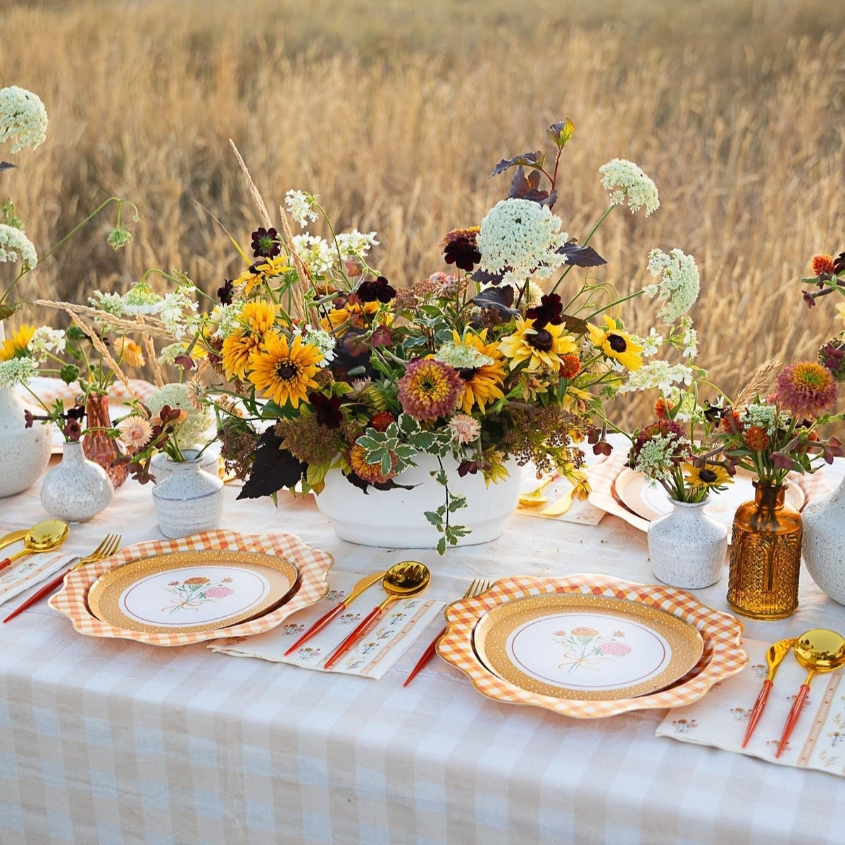 Elegant Fall Plaid Dinner Plates