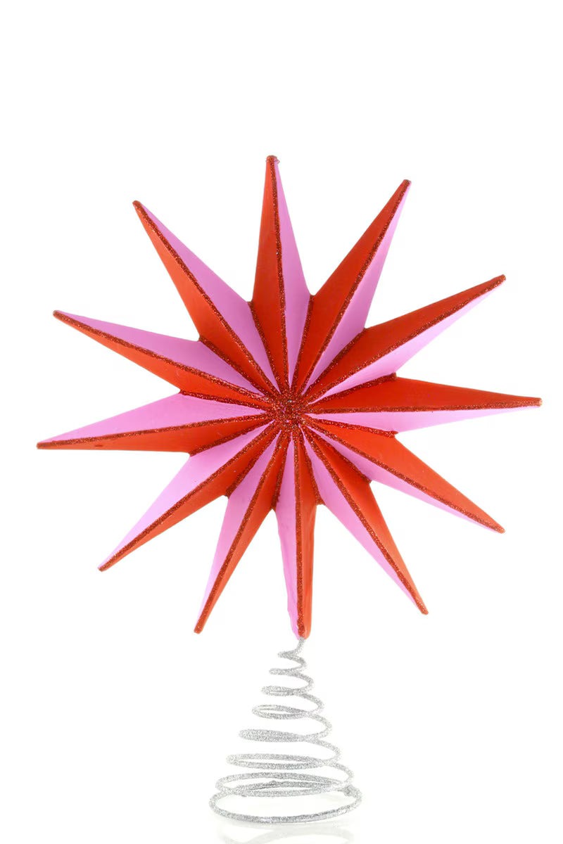 Red Segmented Star Tree Topper by Cody Foster