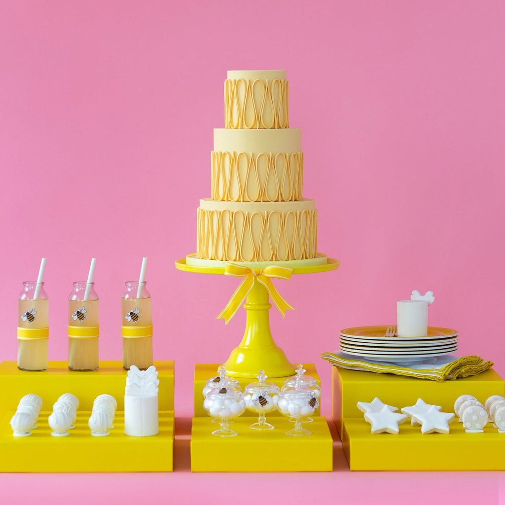 Large Yellow Pedestal Melamine Cake Stand